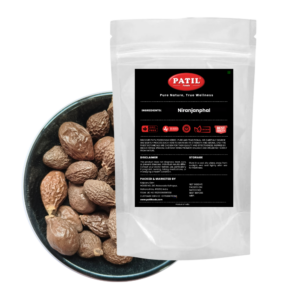 Patil Foods Niranjanphal Whole Malva Nuts FSSAI certified Ayurvedic cooling herb India standup pouch with bowl