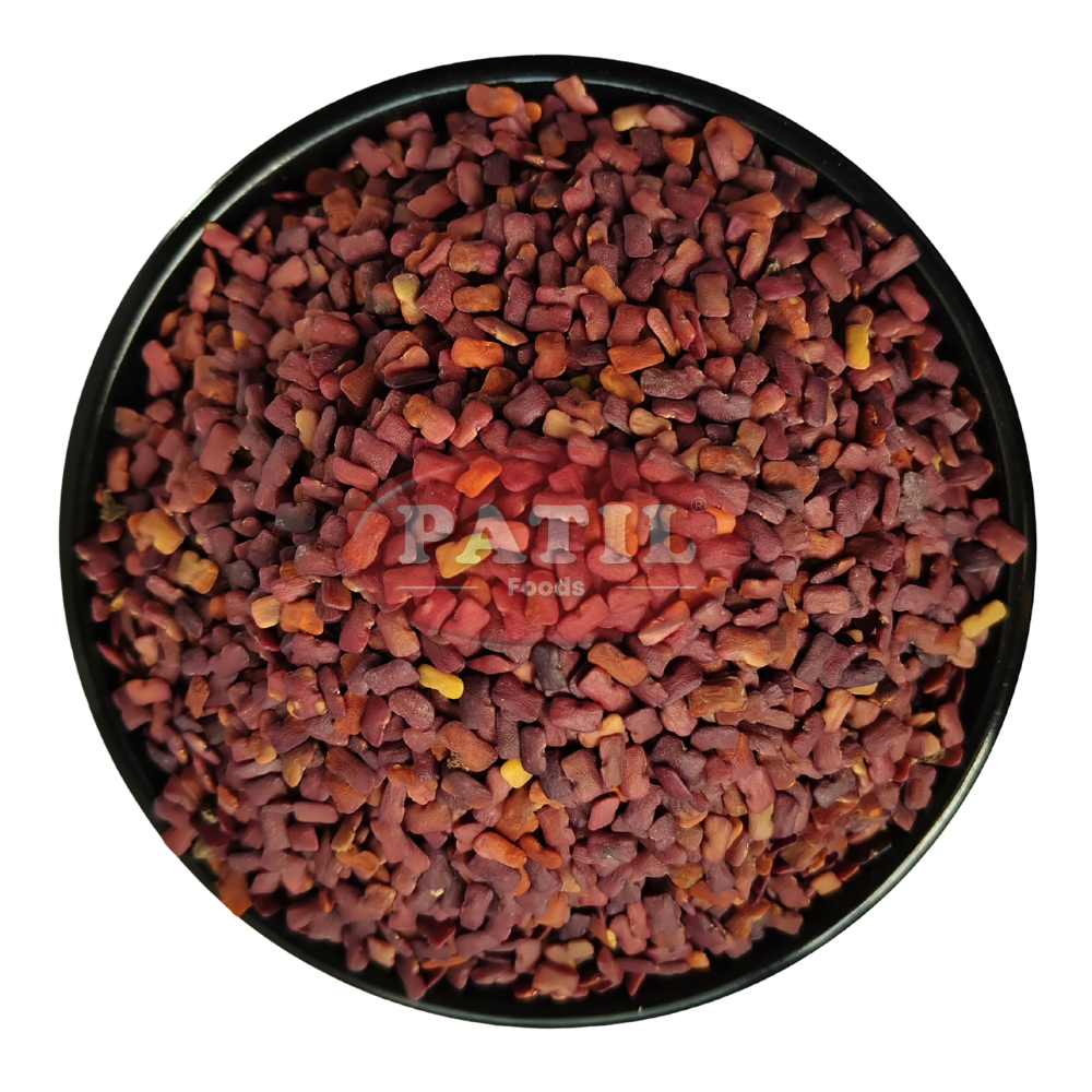 Closeup of fenugreek seeds showing natural texture and golden brown color