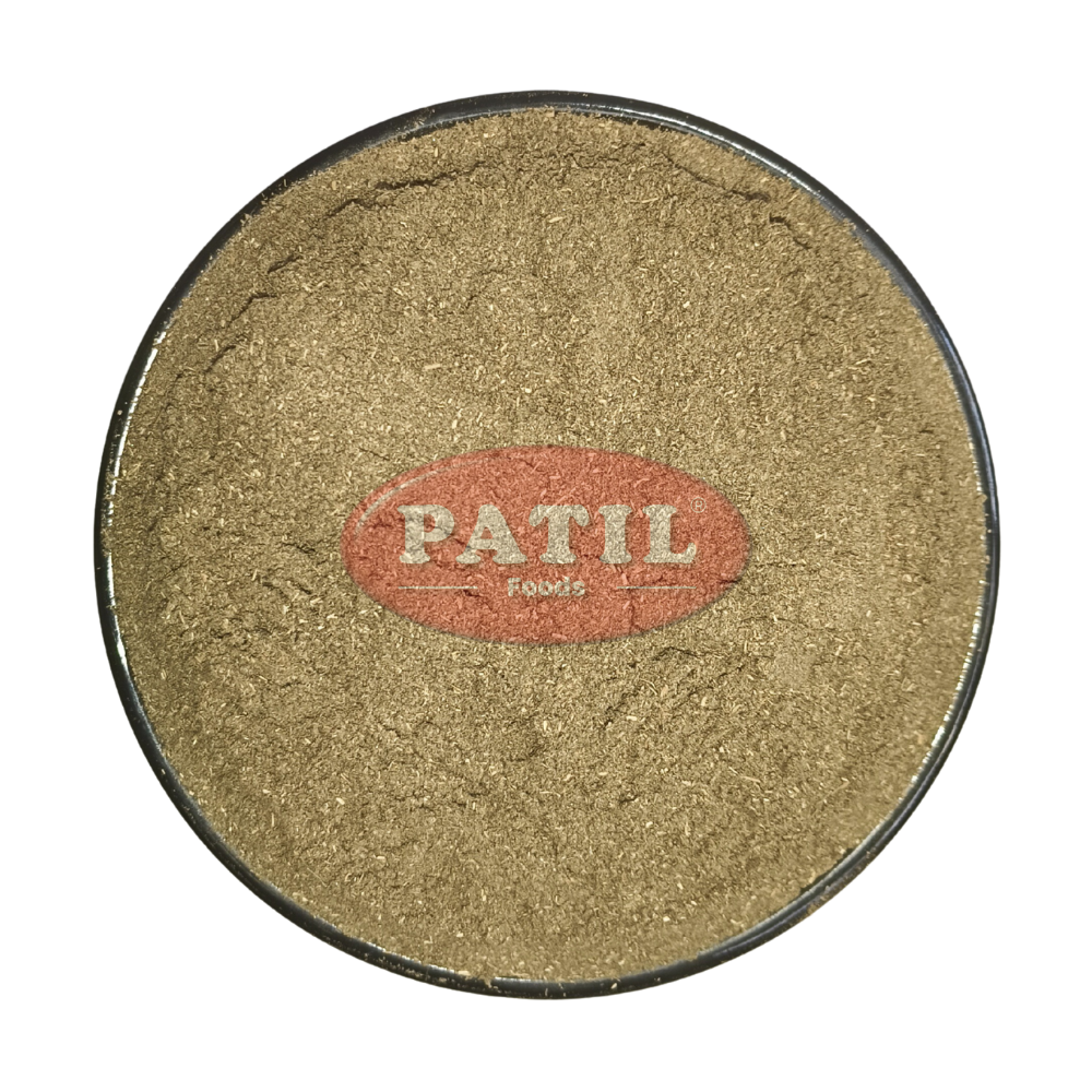 Closeup of Chiraita powder showing fine texture and natural greenish brown color