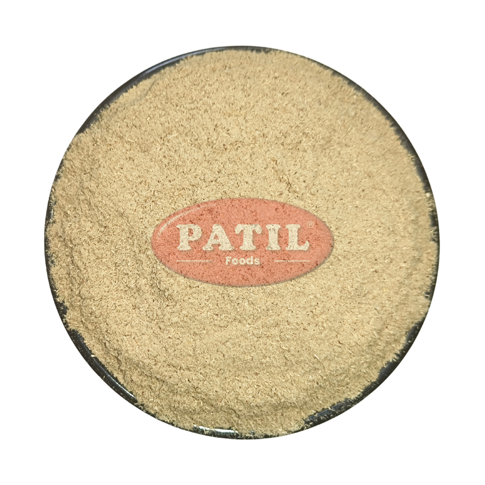 Closeup of Devdar powder showing fine texture and natural brown color