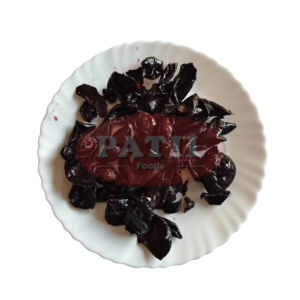 Closeup of Patil Foods Kokum Rinds showing deep red colour, natural texture and purity – no additives, FSSAI certified Maharashtrian spice